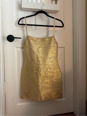 Tiger mist gold bandage dress